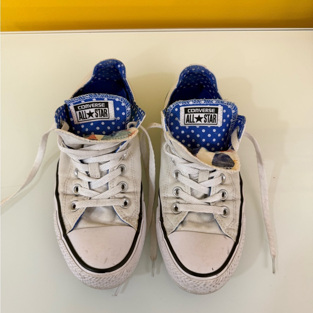 Converse Women's White and Blue Sneakers